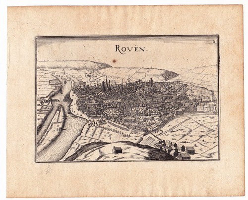 Gravure xviie rouen normandie - xviie,