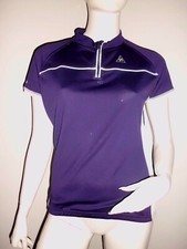 T-SHIRT CYCLISTE UNISEXE LE COQ SPORTIF MAUVE ET BLANC TAILLE 40
