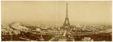 Paris, panorama, perspective de la Seine, la Tour Eiffel et l'Exposition, a