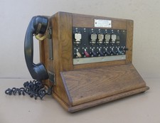 Ancien téléphone bois standard téléphonique vintage collection 1961 wooden phone