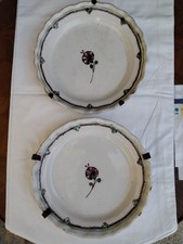 Paire anciennes assiettes en faïence du Sud-Ouest  (Auvillar  ?)