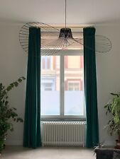 NEUF Paire double rideaux doublés velours vert hauteur 3,28 m x largeur 1,80 m