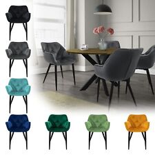 Lot de 2/ 4/ 6/ 8 chaises de salle à manger salon en velours pieds en métal noir