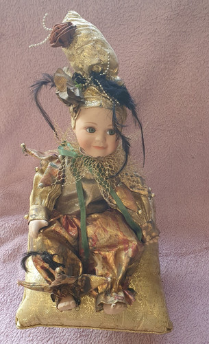 Poupée arlequin porcelaine - arlequin,