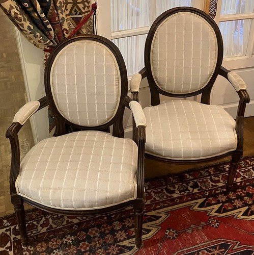Paire fauteuils médaillon - paire, de