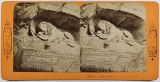 SUISSE Monument du Lion à Lucerne c1868 Photo Stereo Vintage Albumine P10L3n