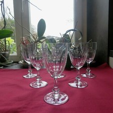 6 verres a eau en cristal de saint louis modèle Massenet a cote plate signé