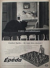 PUBLICITE EPEDA MATELAS CHAT LITERIE LIT DE 1959 PUB FRENCH ADVERT CAT PUB