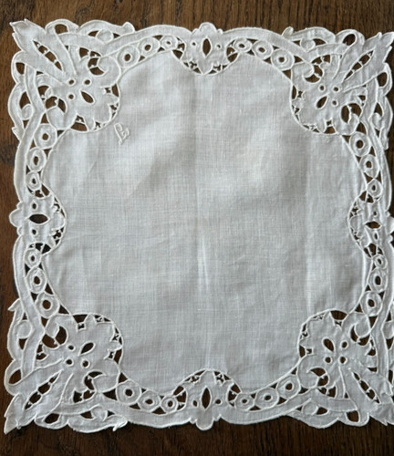 Dentelle ancienne mouchoir - dentelle,