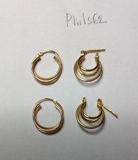 lot 2 paires Boucles d'oreilles plaqué or 