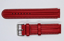 Bracelet montre; 18mm;simili -cuir , ROUGE/BORDEAUX;encoches,ENTRECORNES / BA080