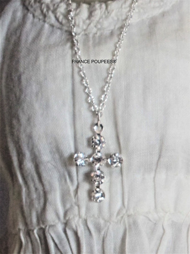 Collier croix mini strass - collier,