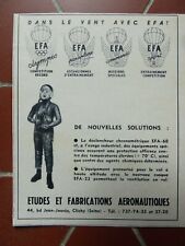 5/1965 PUB EFA PILOT COMBINAISON CASQUE 23 SUIT HELMET PARACHUTE FRENCH AD
