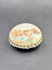 SULFURE Presse-Papier  CHIEN de CHASSE tenant un Colvert MILLEFIORI MURANO D10cm