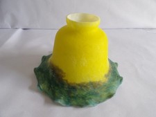 Tulipe en Pate de Verre.  Orange/Verte     Neuf.