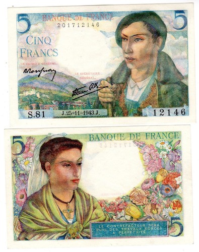 France billet francs 1943 - 5,