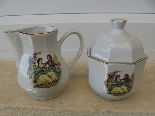 Sucrier cremier porcelaine - sucrier,