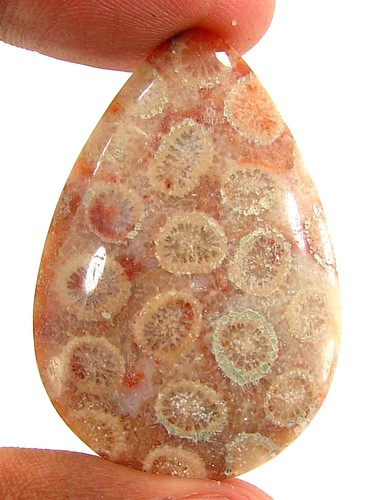 Cabochon pierre corail - pierre, en