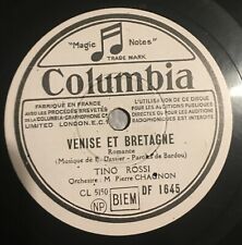 DISQUE 78T TINO ROSSI  Venise et Bretagne Noel en mer  Columbia DF 1645