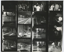 Planche contact, France, Joueurs de bowling  Vintage  Tirage argentique  23x