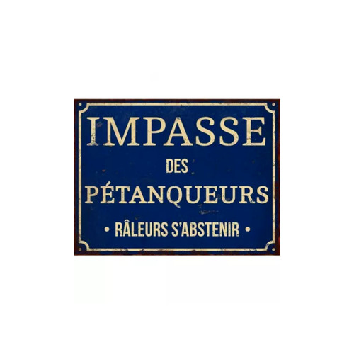 Plaque métal les petanqueurs