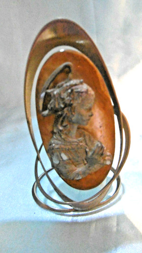 Ange etain sur socle marbre - sur,