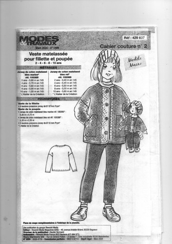 Patron enfant fille veste - fille,
