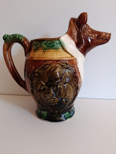 Ancien pichet barbotine cochon - ancien,