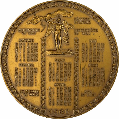 France médaille calendrier - france,, médaille,