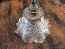 Ancienne tulipe verre gravé