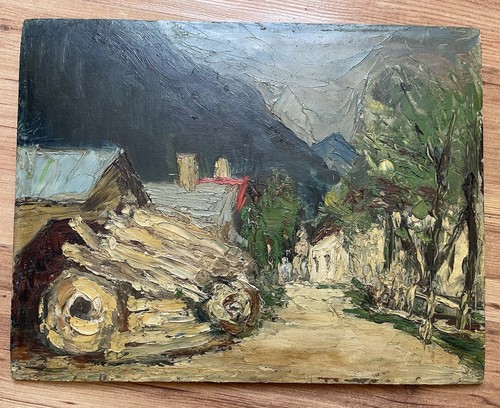 Peinture huile sur carton - huile,