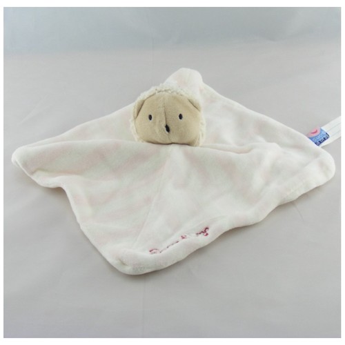 Doudou plat rayé rose mouton