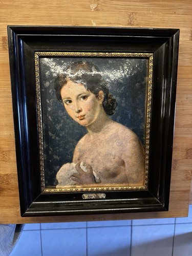 Encadrée émaux baigneuse - encadrée,
