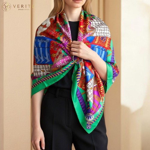 Rare vintage foulard soie - vintage, en