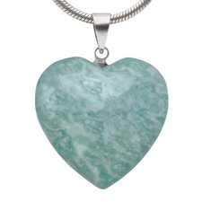 Pendentif coeur amazonite - pendentif, en