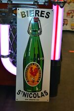 Plaque émaillée BIERE SAINT NICOLAS boissons alcoolisées enamel sign emailschild