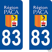 2 Stickers plaque AUTO adhésif département 83