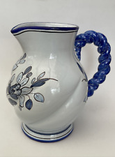 Pichet/vase de NEVERS, A. MONTAGNON, en céramique, signé, décor floral bleu