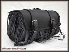  Sacoche trousse à outil de fourche en CUIR Rectangle Franges moto custom harley