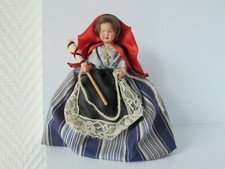 (N°1) ANCIENNE POUPEE FOLKLORIQUE DOLL PETITCOLLIN PYRENEES FILEUSE DE LAINE 