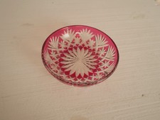 Ancienne coupe coupelle plat assiette cristal rouge Saint ST Louis Massenet