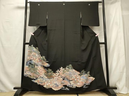 Kimono japonais noir broderie