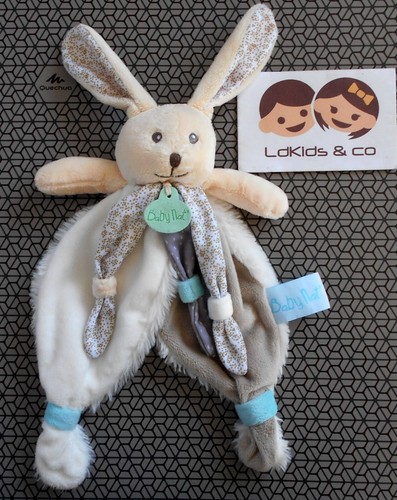 Doudou lapin plat - lapin, poupi