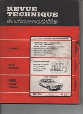 Revue Technique RTA Ford Consul gt Granada gxl coupé berline break 1974