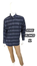 Serge Blanco 15 Taille XL regular  chemise manches longues gris noir homme