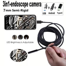 Usb Type-C Endoscope Borescope Snake Inspection Camera 3 In 1 Pour Pc Andro /