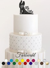 Bouchon à gâteau mariage personnalisé cake topper verre acrylique figurine couleur au choix