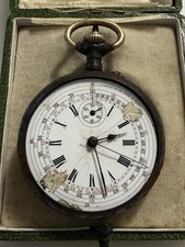 Montre à gousset Chronographe tachymétrique militaire Meylan Chronicle Suisse