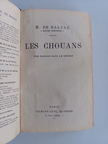 Balzac les chouans - les, calmann