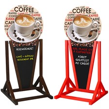 Cadre d'Affichage Stop Trottoir Tableau Noir en Bois Signe Boulangerie Café